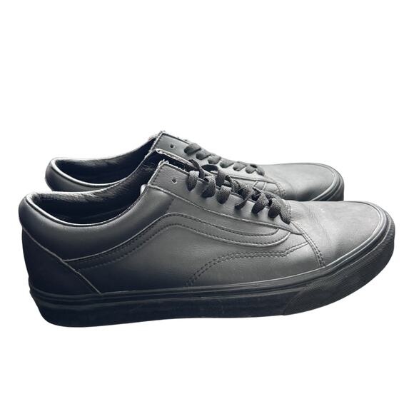VANS Old Skool Classic Tumble Mono Leather Unisex Men 10.5 Women‎ 12 Black - Picture 1 of 8